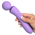 Аккумуляторный гибкий вибратор-вонд 19,7см для массажа эрогенных зон PipeDream Fantasy for Her Duo Wand Massage with G-Spot Vibrator Purple 494012