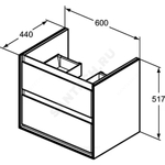 Тумба под умывальник 60 CONNECT AIR белый глянец/белый матовый Ideal Standard E0818B2