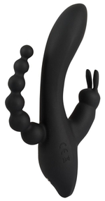 Черный тройной вибратор Triple G-Spot Vibrator - 20,8 см.