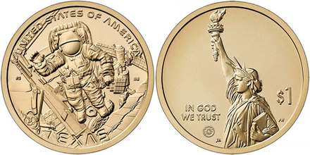 США 1 доллар 2025 Инновация 28 Техас - Космический центр имени Линдона Джонсона
