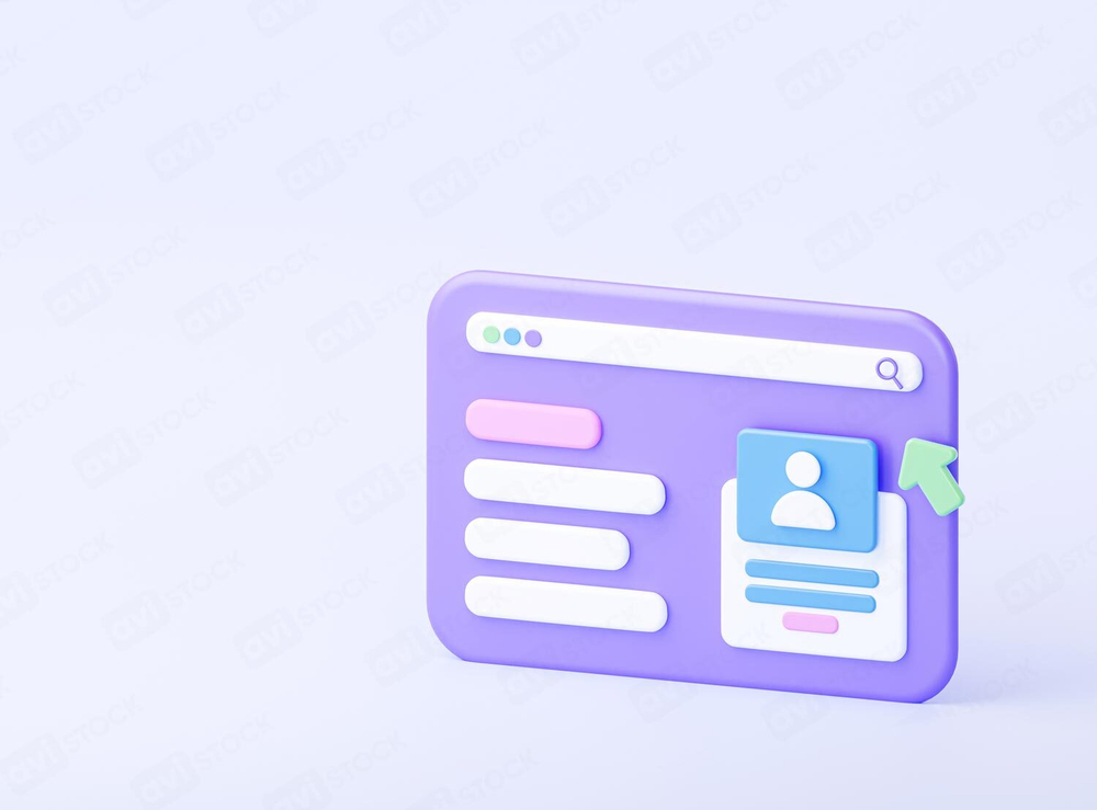 3D-иллюстрация интерфейса профиля