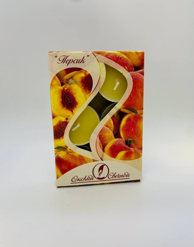 Свеча чайная ароматическая 6шт. в под.коробке «Персик»
