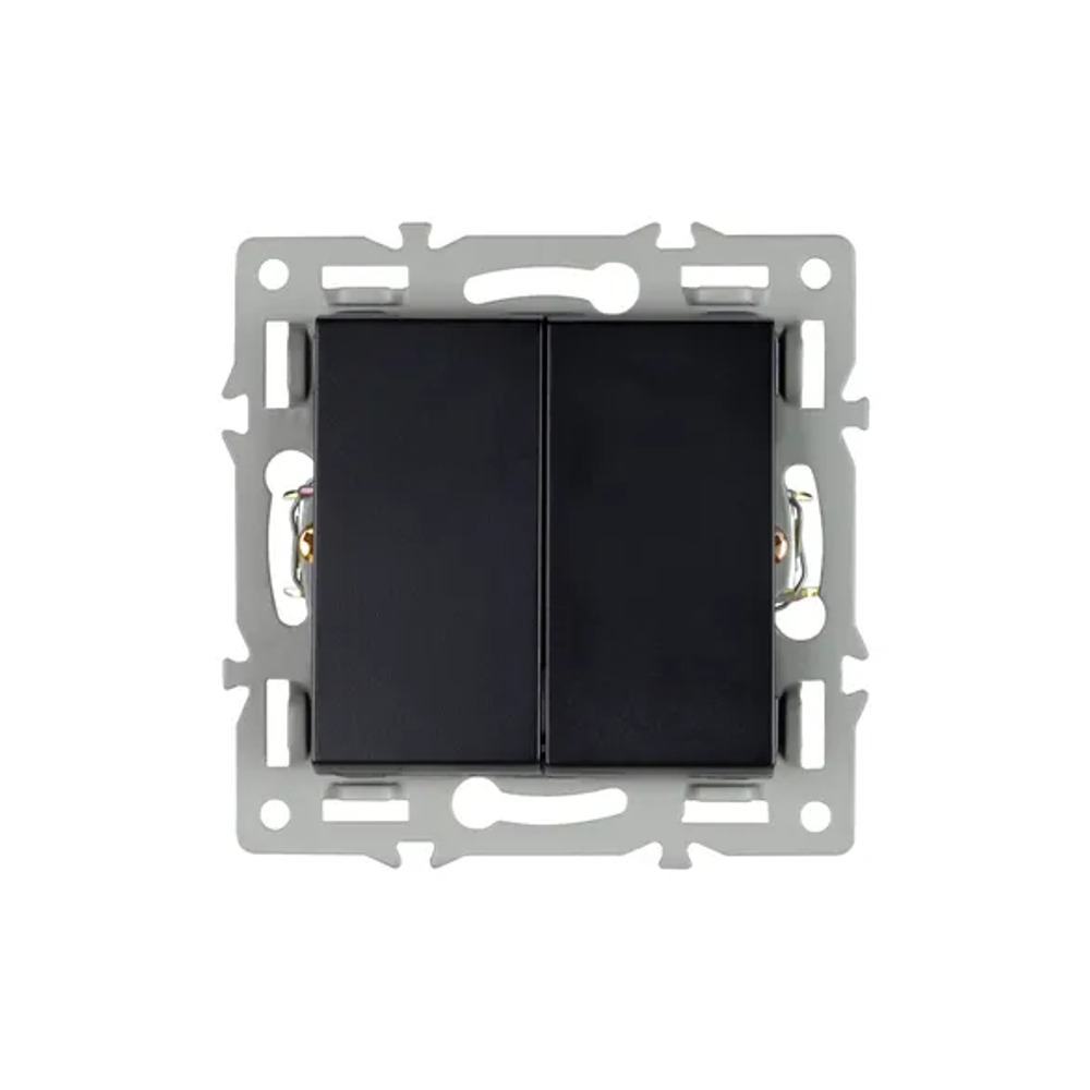 Механизм выключателя двухклавишный проходной SWT-MKP2-PL-BK (250V, 16A) (Arlight, -) 043728