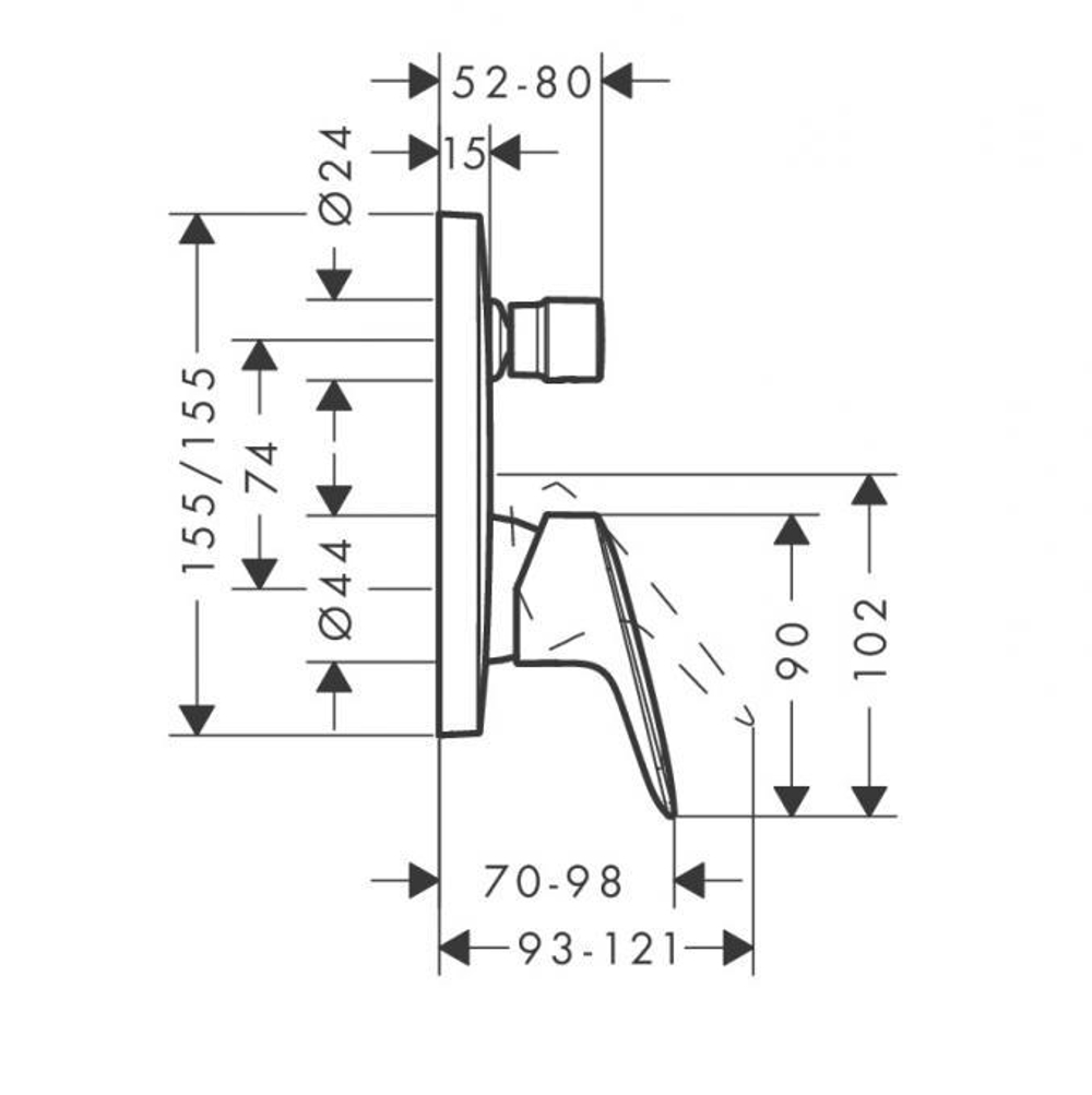 Смеситель для ванны Hansgrohe Logis 71405000