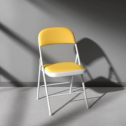 Стул складной FOLDER (mod. 3022G) каркас: металл, сиденье/спинка: экокожа, 46.5 х 47.5 х 79 см, yellow (желтый) / white (белый) (Комплект из 6 шт.)