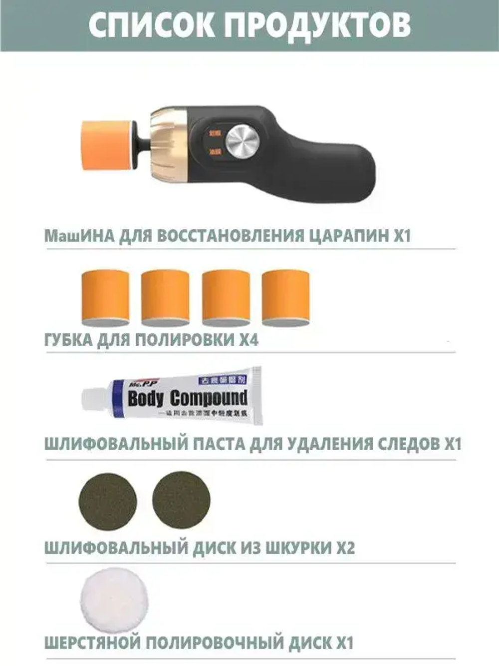 Мини-электрическая машина для полировки автомобилей 12 В Компактная ручная