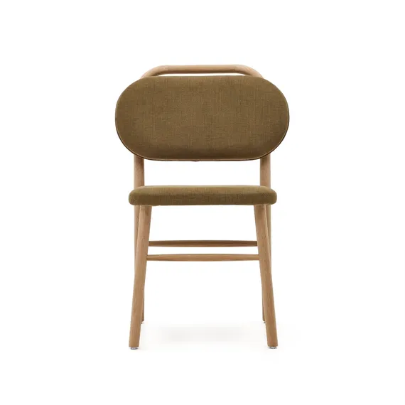 Helda Стул из зеленой синели и массива дуба