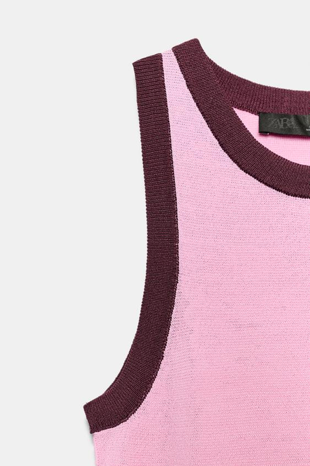 ZARA ТРИКОТАЖНЫЙ ТОП С ГОРЛОВИНОЙ ХАЛТЕР, МЯГКИЙ РОЗОВЫЙ