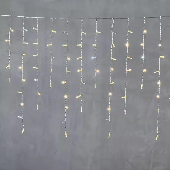 Светодиодная бахрома с колпачком 4,9*0,9 м., 280 теплых белых LED ламп, мерцание, прозрачный провод ПВХ, IP65, Beauty Led (PIL280BLWCAP-10-2WW)