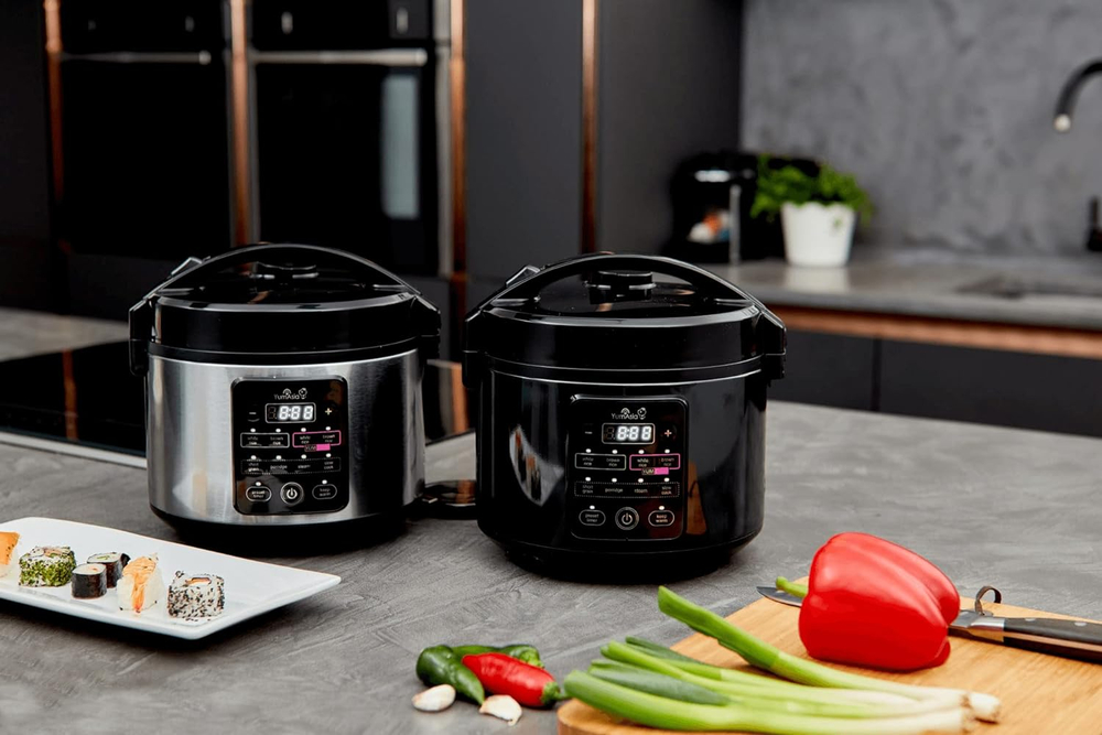 Yum Asia Рисоварка Kumo YumCarb Rice Cooker, 5,5 чашек, 1 л (Dark Stainless Steel)