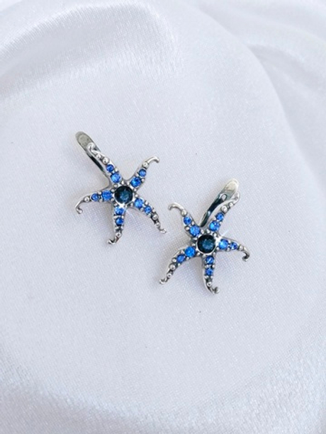 "Охио" серьги в серебряном покрытии из коллекции "Морской коктейль" от Jenavi  с английским замком