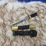 Нож казачий Пластунский кованый, с резьбой (латунь)