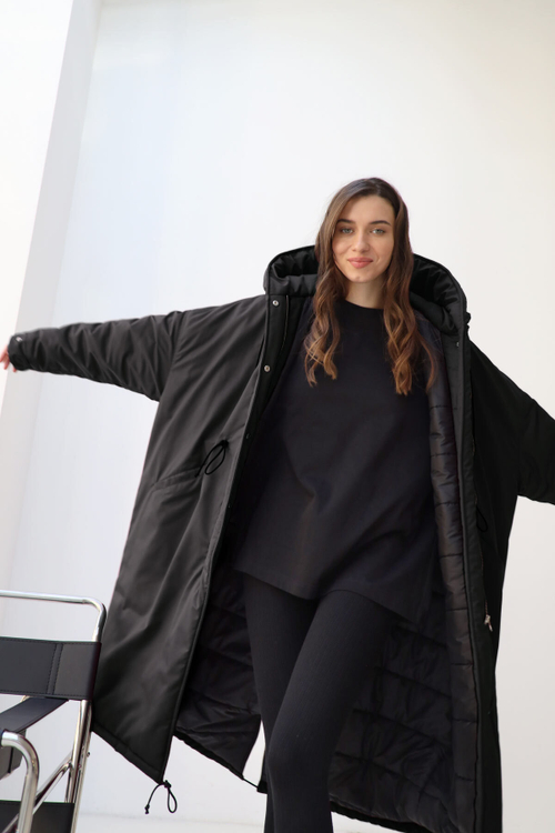 Чепец вязаный, черный