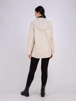 Куртка женская из натуральной кожи с капюшоном Турция