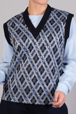 Жилет женский 4144зп, голуб.чёрн. #225Гчр064144зп