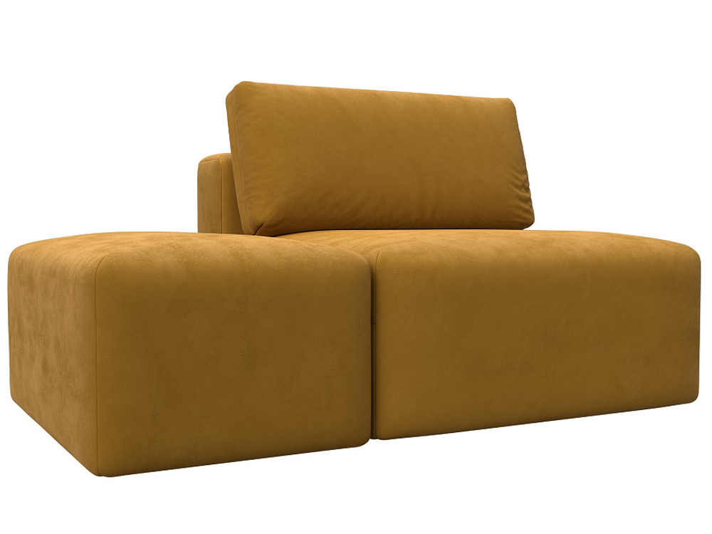 Модули диван и пуф Лига-060 НПБ, BRUT 10 желтый, Велюр, 129602