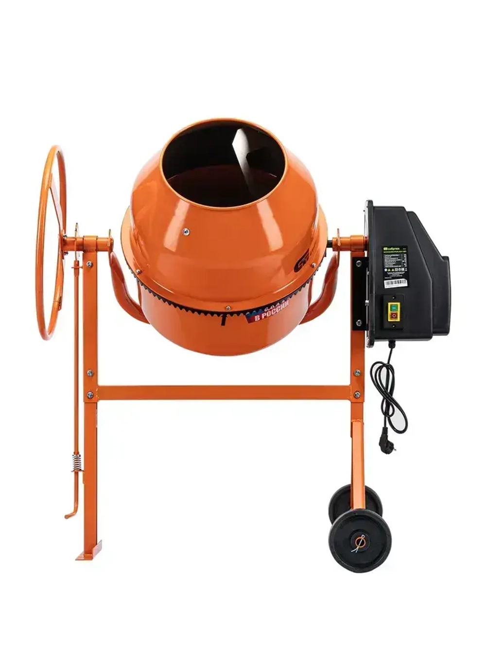 Бетономешалка строительная СИБРТЕХ, БСН-130П, 130 л объем бака и 500 Вт мощность, полиамидный венец и поликлиновый ремень, защита от перегрева и случайного пуска, без редуктора, бетоносмеситель, 95516