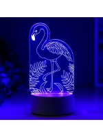 Светильник 3D ночник RISALUX «Фламинго», LED RGB, от сети, 9