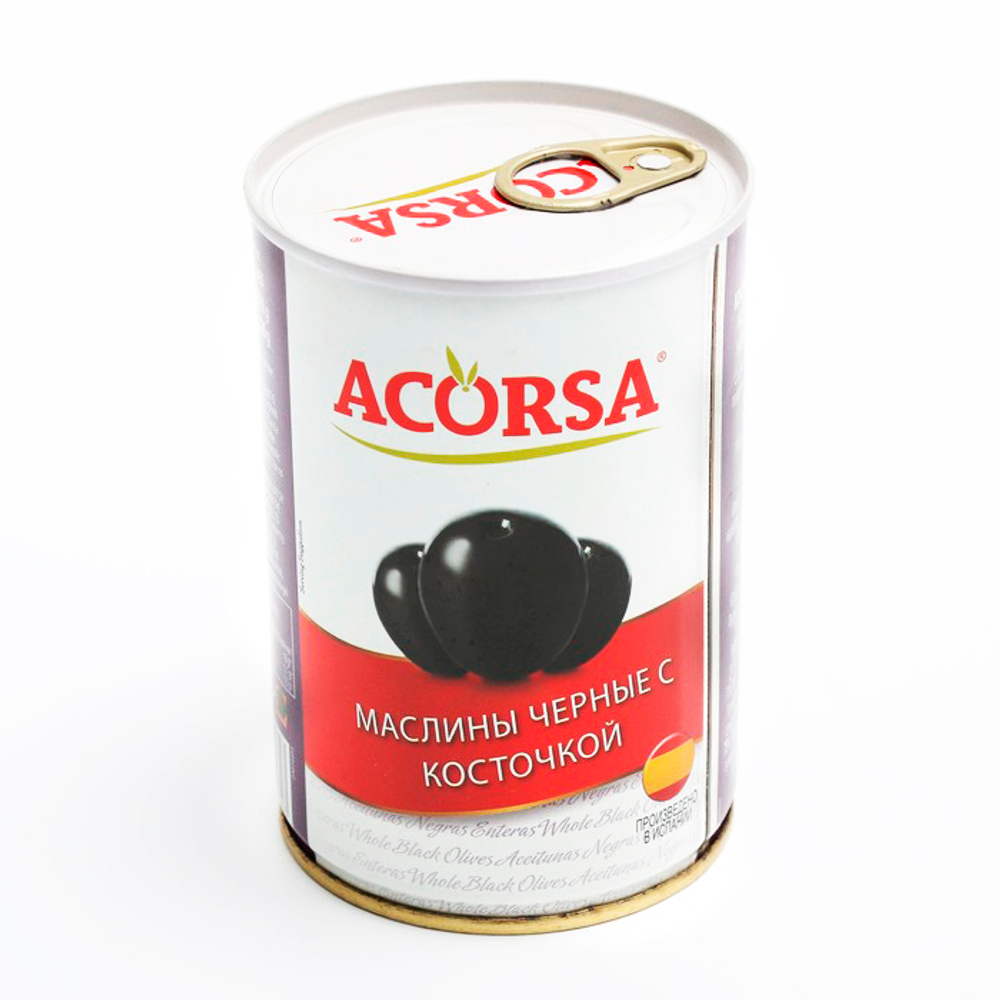 Маслины c косточкой ж/б 410 г, Acorsa