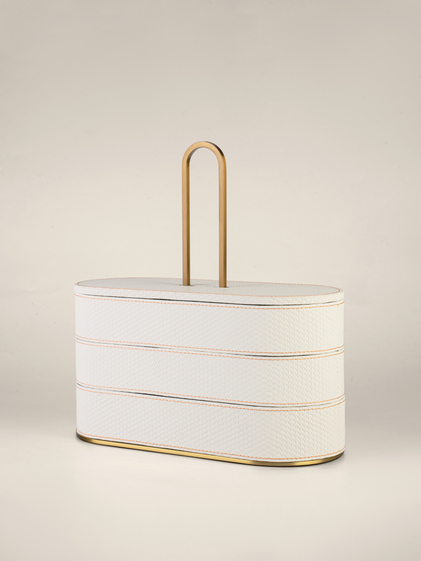 Шкатулка  Трансформер овальная Белая