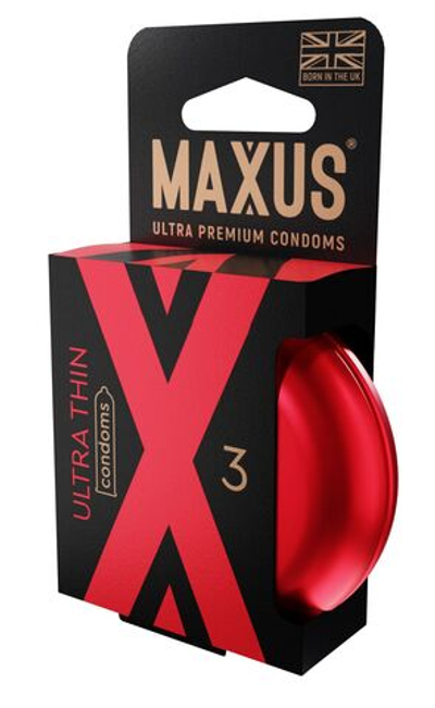 Ультратонкие презервативы в железном кейсе MAXUS Ultra Thin - 3 шт.