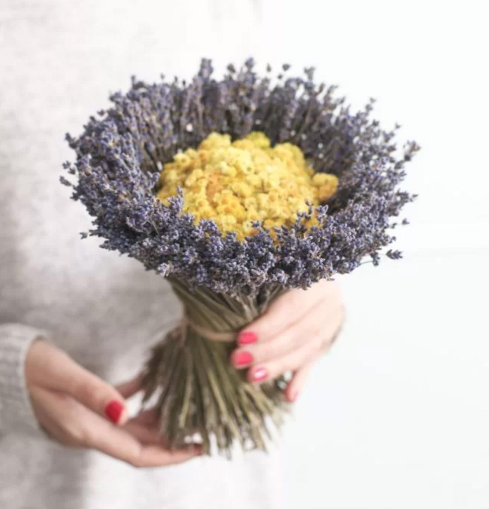 Букет сухоцветов Бессмертник в Лаванде 25х25 см