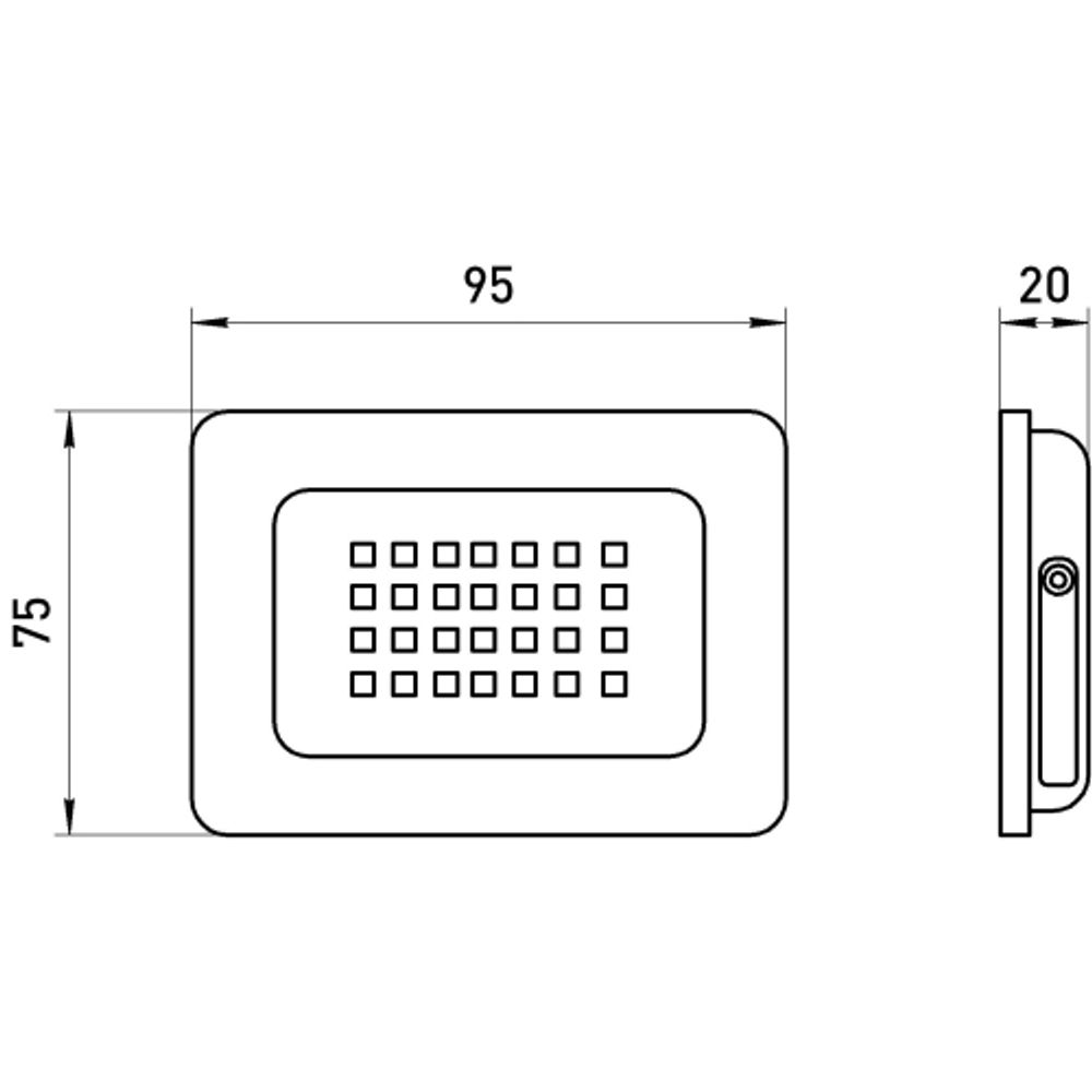 Прожектор светодиодный уличный ЭРА LPR-023-0-30K-020 20Вт 3000K 1600Лм IP65