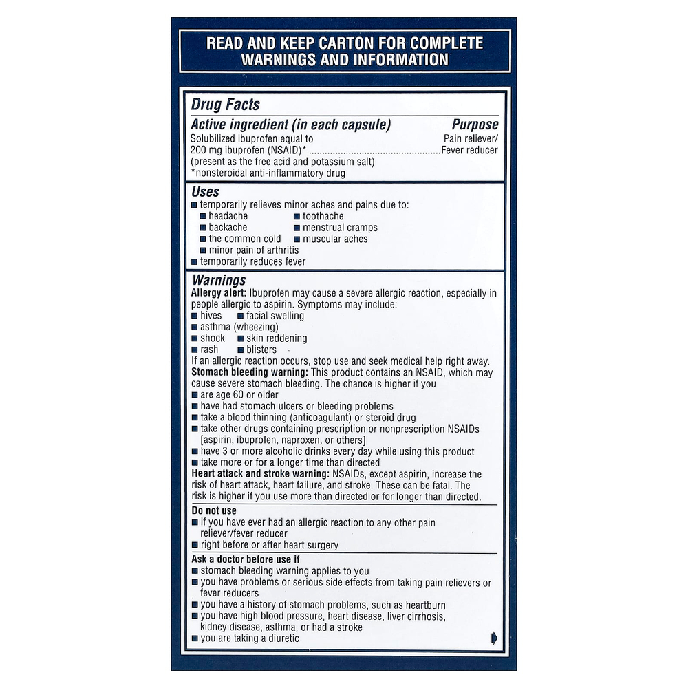 Advil, Liqui-Gels®, ибупрофен, мини-капсулы, 200 мг, 160 капсул с жидкостью