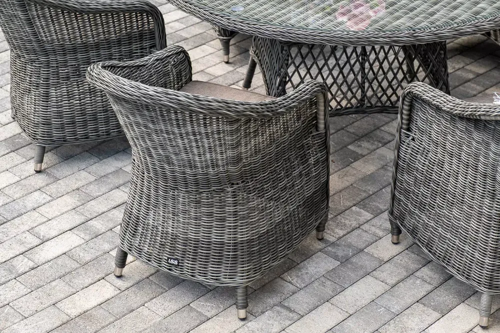 "Эспрессо–150 R" обеденная группа плетеная, цвет графит