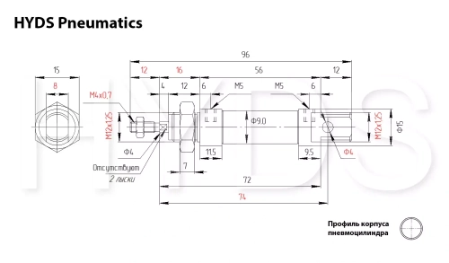 DSNU-8-10-P-A Пневмоцилиндр