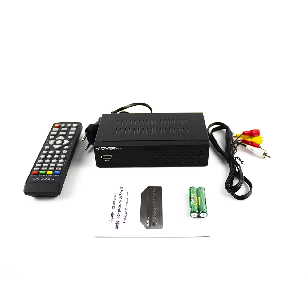 Приставка для цифрового телевидения DIVISAT DVS 5211  металл DVB-T2/C  HDMI, 2*USB, RCA, БП встроенный/внешний Металл