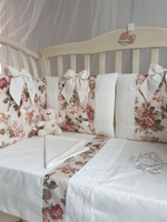 Арт.77784 Набор в кроватку для новорожденных - Аdelin Luxury, кремовыйy 11пр