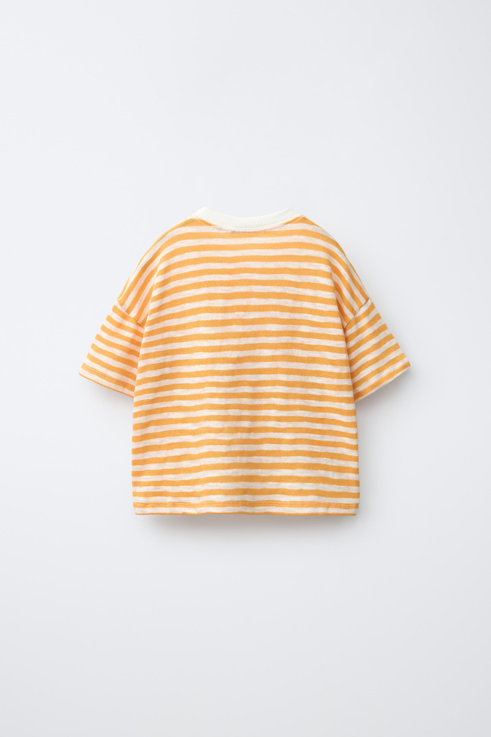 ZARA ФУТБОЛКА В ПОЛОСКУ С ВЫШИВКОЙ, ЖЕЛТЫЙ