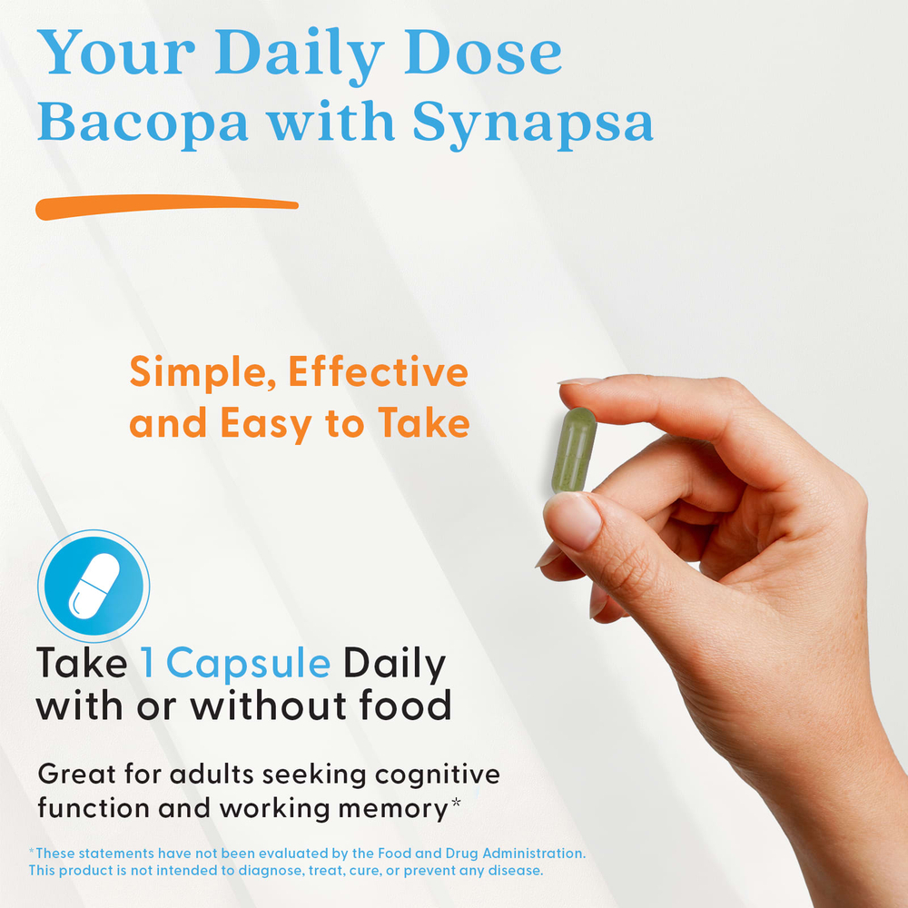 Doctor's Best, бакопа с Synapsa, 320 мг, 60 вегетарианских капсул