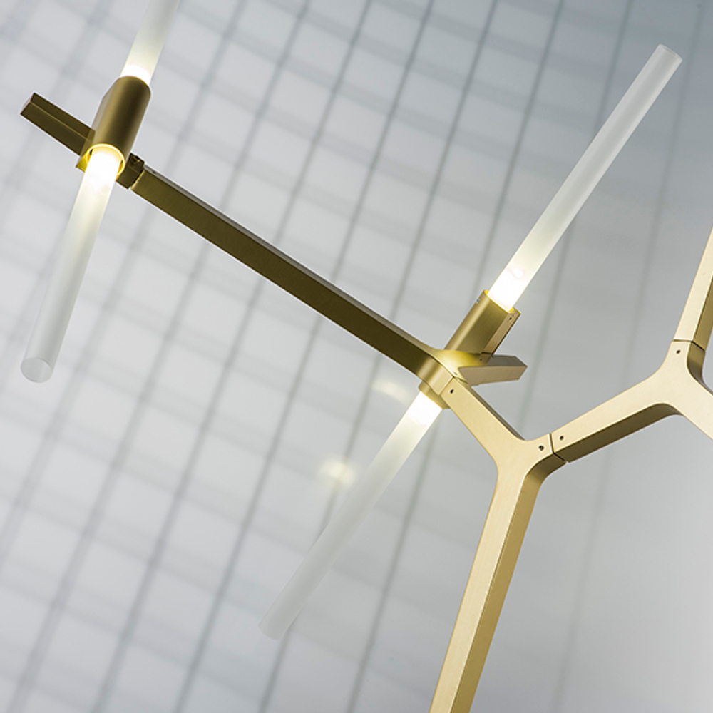 742103 Люстра STRUTTURA 10х6W (led) G9 ЗОЛОТО МАТОВЫЙ