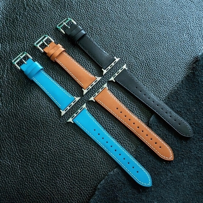 Ремешок из кожи для Apple Watch 42/44мм, 012734 Черный