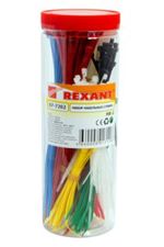 Набор стяжек нейлоновых 100, 200 мм, цветные, НХ-2, тубус 300 шт. REXANT