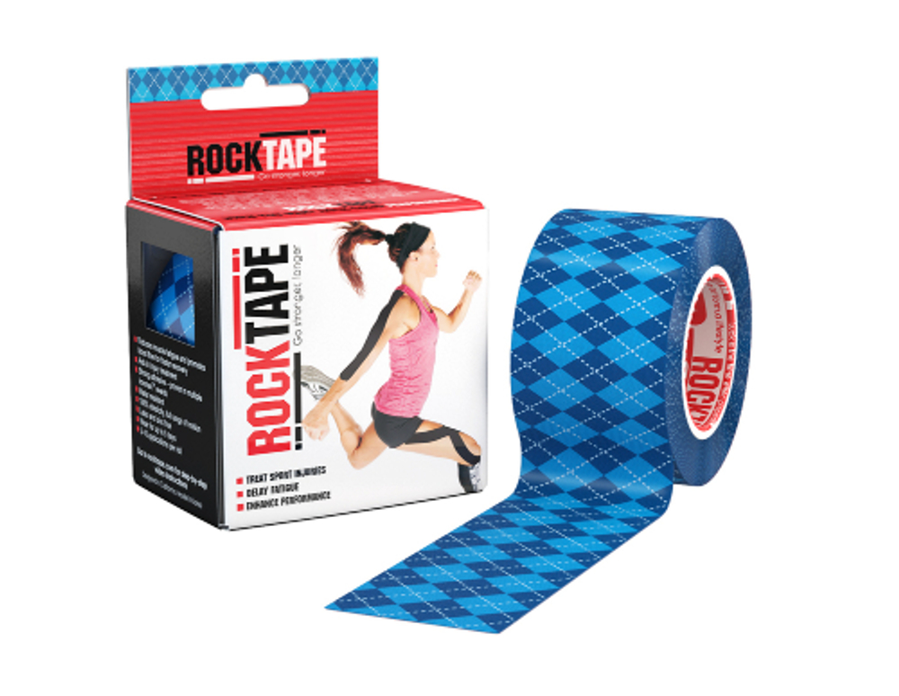 RockTape Кинезиотейп Design, 5см х 5м, синий узор