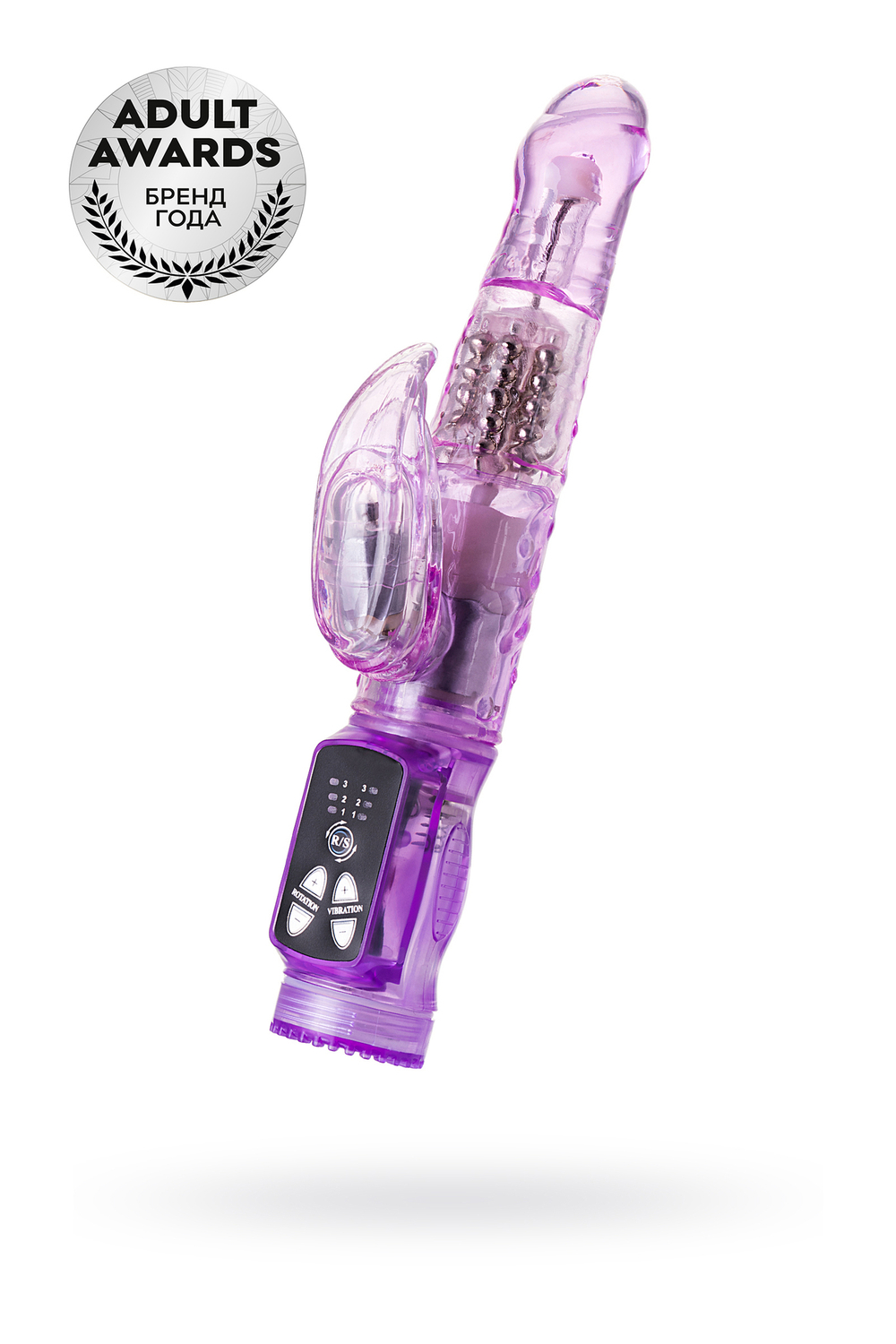 Вибратор с клиторальным стимулятором A-Toys by TOYFA High-Tech fantasy, TPE, фиолетовый, 22 см