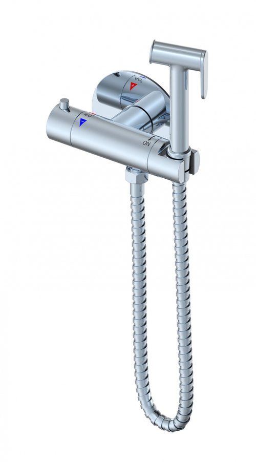 Смеситель с гигиеническим душем и термостатом встраиваемый WONZON & WOGHAND, Хром (WW-88819902-CR)