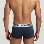 Мужские трусы хипсы набор 3 в 1 темно-синие с белой резинкой Bikkembergs BKK1UTR01TR0055