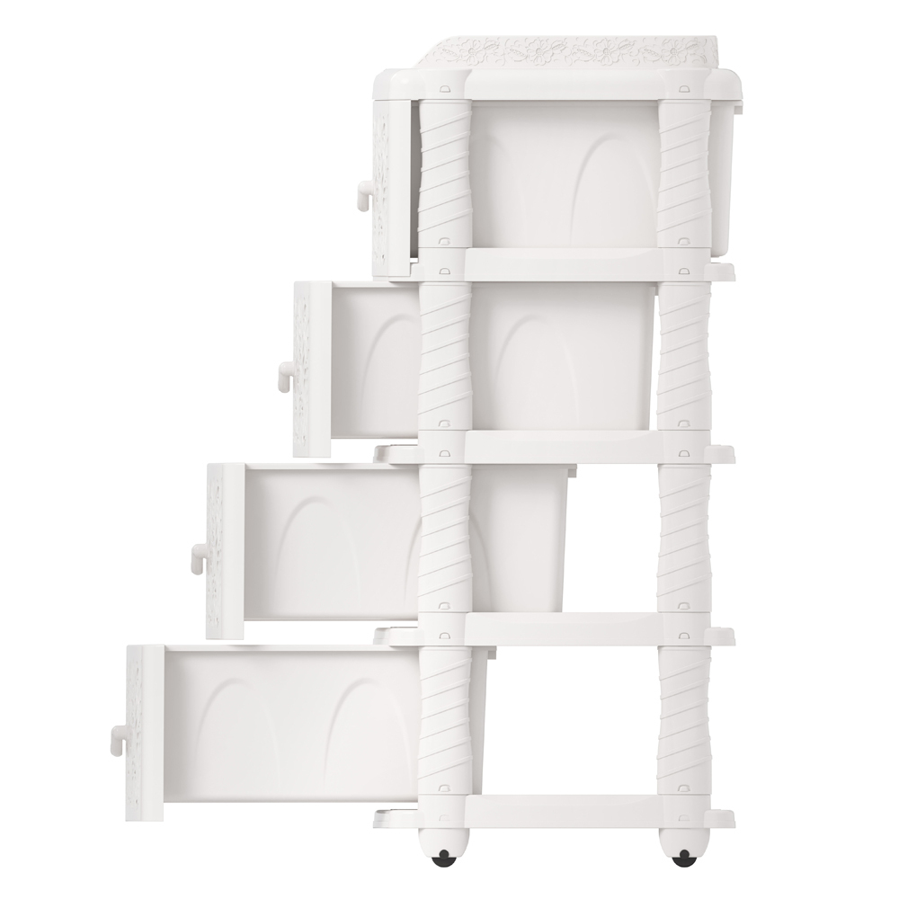 Комод 4-х секционный "Аура" широкий (белый)