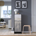 Стеклянная дверь - IKEA HÖGBO/HOGBO/ХЁГБО ИКЕА, 97х40 см, черный глянцевый