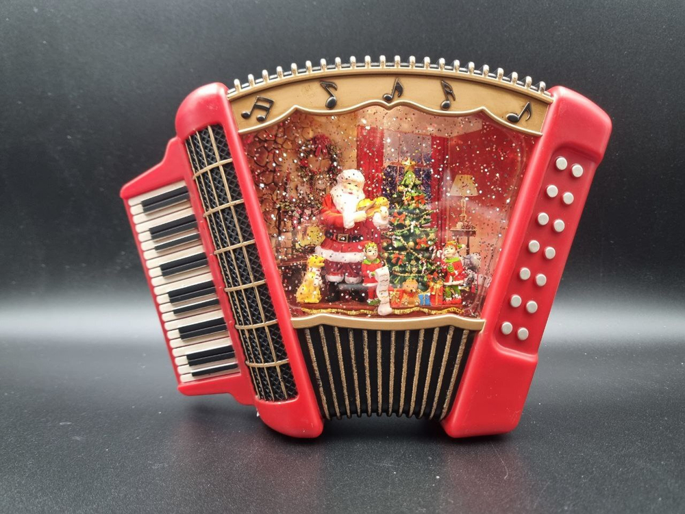 Аккордеон новогодний светящийся музыкальный сеть/батарейки 24095А