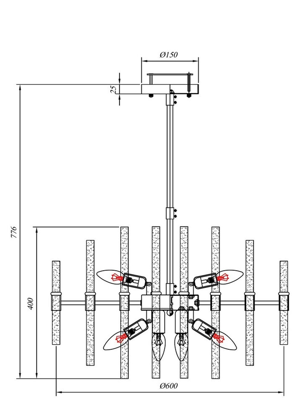 Люстра на штанге ARTE LAMP