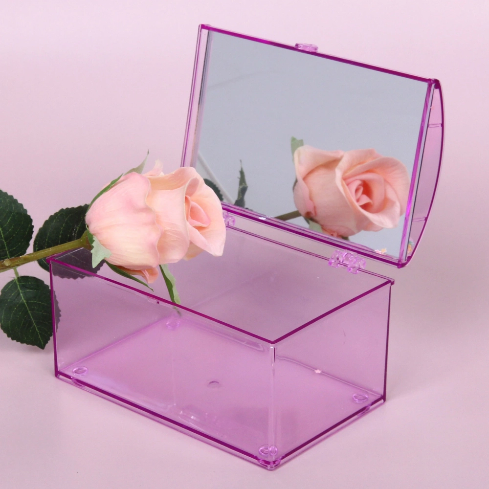 Шкатулка пластиковая с зеркалом «KiKi HAUS», сундучок, цвет сиреневый, 14.5*9.5*9см (в пакете)