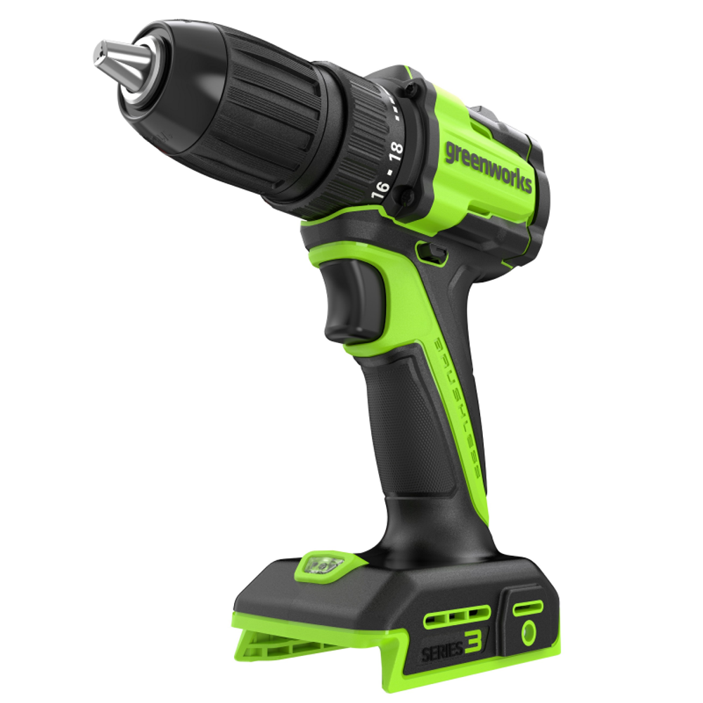 Дрель-шуруповерт акк. Greenworks DD345, 24V, б/щет,0-450/0-1850 об/мин, 25/45 Нм,1,5-13мм, LED, (3708307)