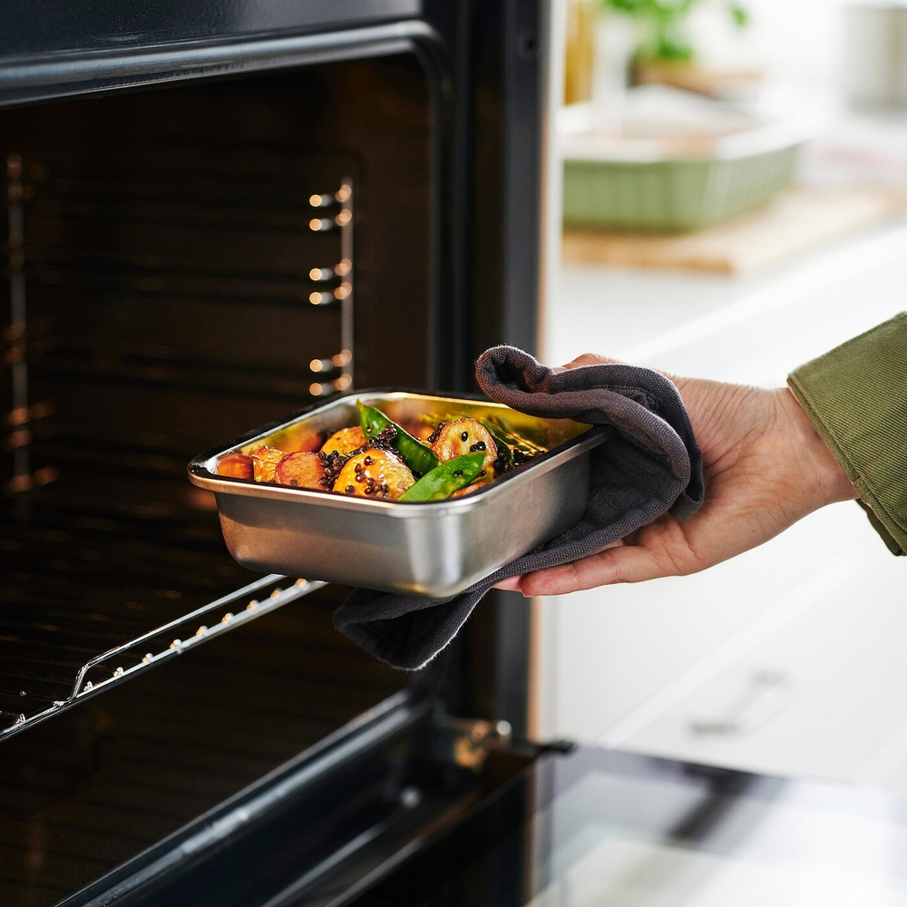 IKEA 365+ Контейнер для продуктов с крышкой, квадратный, нержавеющая сталь/пластик, 600 мл