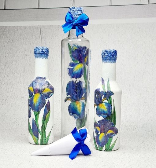 Песочная церемония, комплект 3 сосуда с крышками, воронка, песок (розовый и бирюзовый)