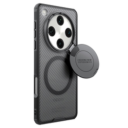 Чехол прозрачный тонированный (Transparent Black) от Nillkin с металлической крышкой и MagSafe на OPPO Find X8 Pro, серия CamShield Prop Magnetic Case